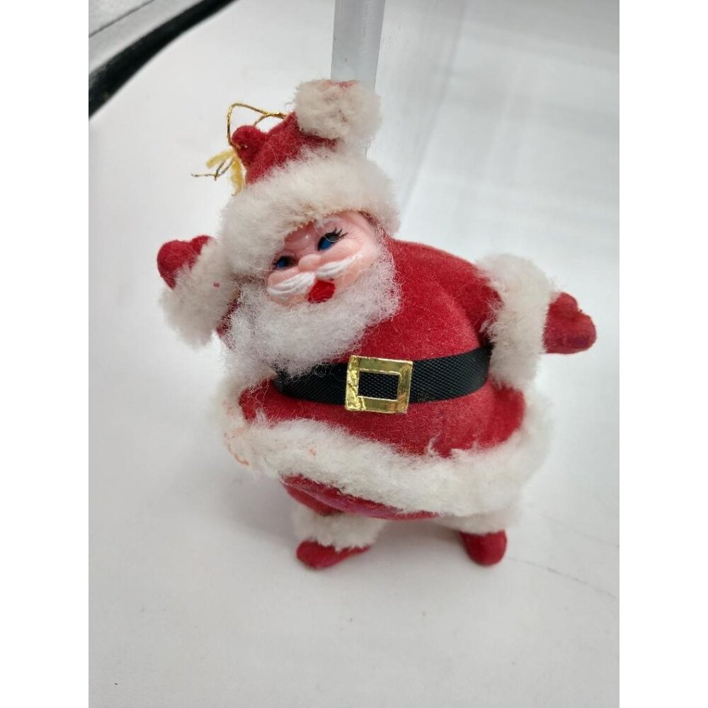 Vintage Red Santa Claus Figurine Made In Hong Kong  Holiday Decoration  3.5" Inc